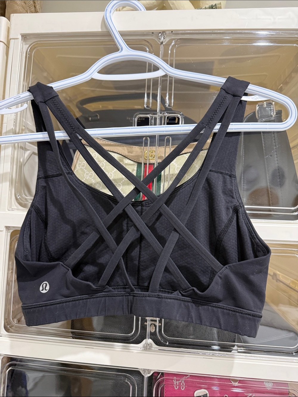 lululemon athletica Black Crisscross Strappy Sports Bra